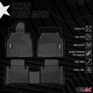 Mercedes-Benz EQS Floor Mats - Front + Rear - Omac - Texan Mercedes-Benz EQS Floor Mats - Front + Rear - Omac - Texan